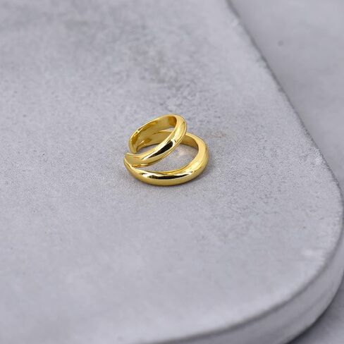 طبقة أذن واحدة | صفعة أذن بخط مزدوج باللون الذهبي | صفعة أذن أساسية مزدوجة [تُباع كصفعة واحدة] in Kuwait