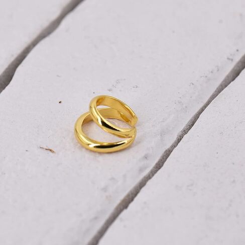 طبقة أذن واحدة | صفعة أذن بخط مزدوج باللون الذهبي | صفعة أذن أساسية مزدوجة [تُباع كصفعة واحدة] in Kuwait