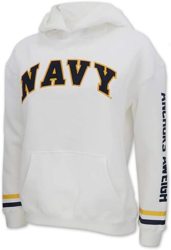 Armed Forces Gear US Navy Womens Tackle Twill Fleece Stripe Hood (White) in Saudi Arabia