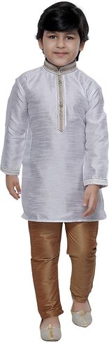 Tathastu Boys Festive Art Silk Kurta Pajama Set in Kuwait