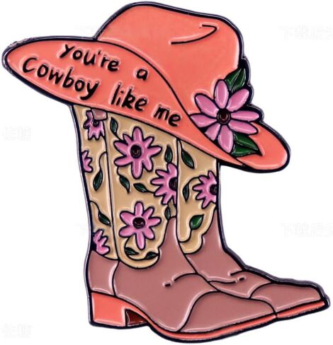 قبعة رعاة البقر الغربية الأحذية بروش دبابيس للفتيات الفتيان الزهور راعية البقر المينا دبابيس تايلور رسالة "أنت رعاة البقر مثلي" الجدة التلبيب دبوس زخارف المجوهرات الموضة in Kuwait