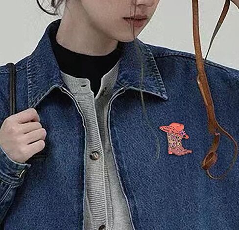 قبعة رعاة البقر الغربية الأحذية بروش دبابيس للفتيات الفتيان الزهور راعية البقر المينا دبابيس تايلور رسالة "أنت رعاة البقر مثلي" الجدة التلبيب دبوس زخارف المجوهرات الموضة in Kuwait