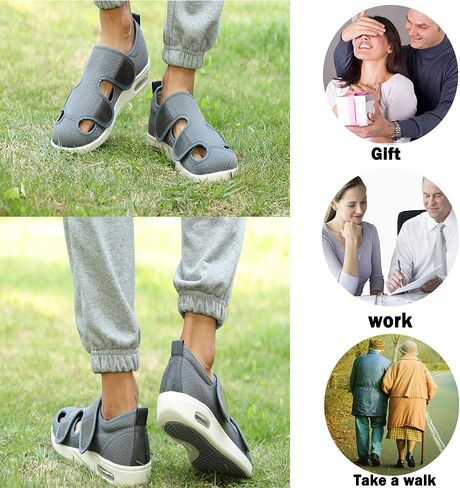 JBTNBX Women's Diabetic Shoe Walking Shoes Extra Wide Widths Adjustable Sneakers for Elderly Edema Swollen Feet in Saudi Arabia