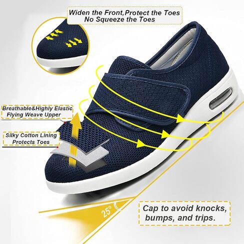 W&LESVAGO Women's Wide Width Non-Slip Diabetic Walking Shoes with Air Cushion,Lightweight Adjustable Edema Sneakers for Arthritis Swollen Feet in Kuwait