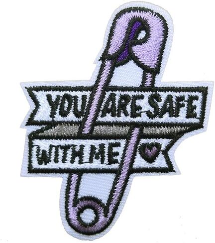 Kloriz 3 PCS You are Safe with Me Funny Meme Fibula Embroidered Iron On Patch (white) in Saudi Arabia