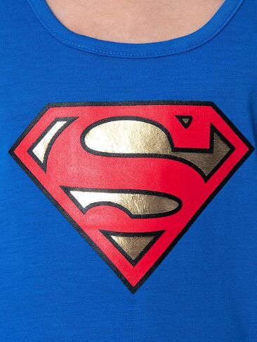 DC Comics Girls' Superman Pajamas Classic Logo Racerback Tank and Shorts Loungewear Pajama Set in Saudi Arabia