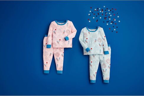 Mud Pie girls Mud Pie Girls Pink Firework Glow Pjs Pajama Set (pack of 2) in Saudi Arabia