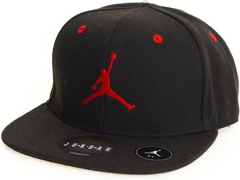 Nike Jordan Big Boys' Youth Retro Jumpman Snapback Hat (4/7, Black/Red), Black in Saudi Arabia