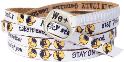 14We Positive We+ Friendship Leather Wrap Message Italian Bracelet Cartoon Collection White Daffy Duck Style 14 in Saudi Arabia