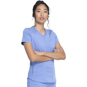 Dickies V-Neck Scrub Top with 5 Pockets Shirttail Hem and Bi-Stretch Technology DK875