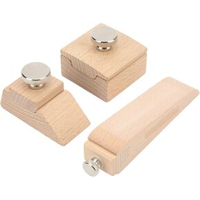 Fdit 3 Pcs Wooden Sandpaper Block Set, Bevel Wedge Hand Sanding Block Wood Hand Sanding Block Clip Leather Craft Sanding Tool