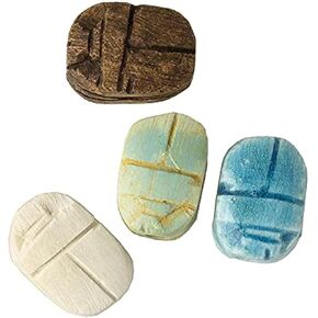 صنع في مصر - عبوة من 4 جعران صغيرة مقاس 1 بوصة - ألوان متنوعة - مجموعة مصرية قديمة in Kuwait