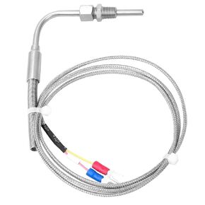 Temperature Sensor Probe, K-Type Thermocouple Temperature Sensor Probe 90 Degree Elbow Temperature Sensor Stainless Steel Probe PT1/8 Thread with 1m / 3.3ft Cable,