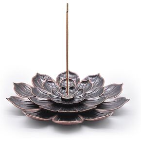 Incense Burner, Lotus Incense Holder for Sticks, 6" Ash Catcher Catch All Ashes, Detachable Incense Burner Holder, Easy Clean for Meditation Yoga Relaxation, Home Decor, Zinc