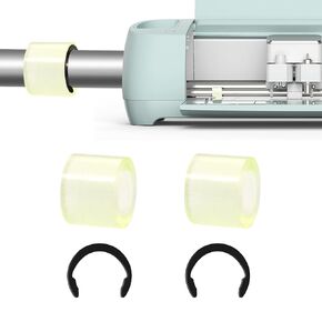 4 Pcs Rubber Roller Resolution for Cricut Maker and 4 Pcs Rubber Roller Replacement, Keep Rubber in Place with Retaining Rings Keep Rubber from Moving, Compatible with Cricut Maker/Maker 3