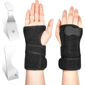 Shappy Bowling Wrist Support Wrist Brace with Thumb Spica Splint Right Hand Breathable Wrist Splint with Removable Aluminum Plate for Tendonitis Arthritis Sprains