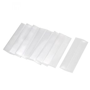 uxcell Battery Wrap PVC Heat Shrink Tubing 17mm Flat Width Pre Cut for AAA Power Supply 48mm Length Clear 50pcs