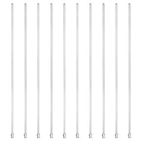 PATIKIL 10Ga x 12 Inch Stainless Steel Dispensing Needle Tips, 10Pcs Metal Glue Needle Tube Blunt Tips Luer Lock for Thick Glue Ink Lab, Silver