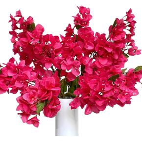 Magrowie Pack of 8 Silk Bougainvillea Artificial Flowers Stems Full Floral Branches for Home, Garden, Office Decor Wedding Centerpieces, Table Runner - 31.5 inch (Fuchsia)