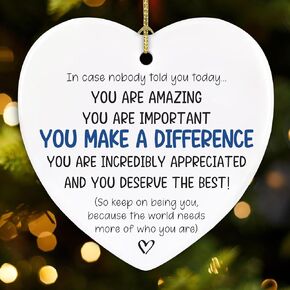 NewEleven Thank You Gifts for Women Men - Teachers Appreciation Gifts, Employee Appreciation Gifts for Coworkers Boss Mentor Teacher Nurse Retirement Birthday, Motivational Gifts - Ceramic Ornament