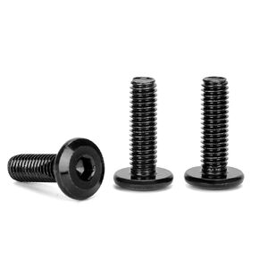 30pcs M6x20mm Flat Round Head Hex Socket Cap Screws Bolts, 304 Stainless Steel 18-8, Furniture Bolts Full Thread, Black Oxide Finish (M6x20mm)