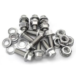 20Sets 16mm x M8x1.25 Bolt, Flanged Hex Head M8 Bolts and Nuts & Flat Washers,Full Thread, Stainless Steel (304) A2, Flange Hexagon Screws (M8x16mm)