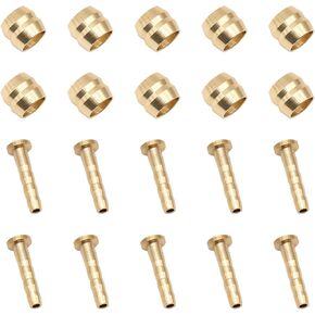 10 Set Bicycle Olives and Barbs Insert Brass Connecting Insert Hydraulic Disc Brake Hose Olive Connector Component Insert Replacement Compatible with Brake Hose (BH59)