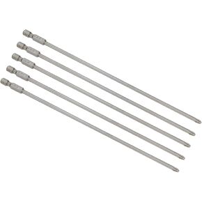 Rannb 1/4 Inch Hex Shank Magnetic Long Phillips Screw Head Screwdriver Bits PH2 6mm Dia Cross Head Magnetic Screwdriver Bits 8 inch Length-5pcs