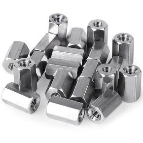 Pack of 20 M5 X 0.8-Pitch 15mm Length Hex Width 8mm Metric Hex Coupling Nut 304 Stainless Steel Rod Coupling Nuts