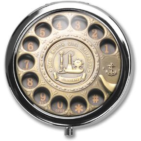 Rotary Telephone Pill Box Case Pillbox Holder Trinket Stash Box Phone Dial Pop Art Retro Medicine Tablet Holder Organizer