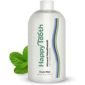 Happy Tooth Mineral Mouthwash with Hydroxyapatite - Fresh Mint, 16 Fl Oz (Pack of 1)