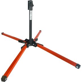Steel Compact Roll-up sign Stand, Standard Base, Short Leg, Kick-Lever Leg-Release, Spin-Handle for Roll-Up Sign Attachment