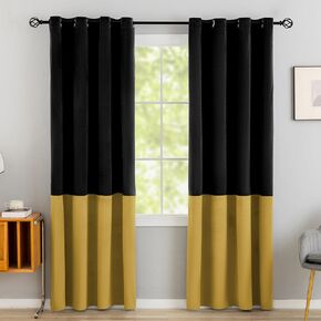 Asuexpect Black White Velvet Curtains for Living Room Bedroom 84 Inch 2 Panels Sets 70% Blackout Luxury Modern Black Out Curtains Farmhouse Thermal Insulated Grommet Top Room Darkening Window Drapes