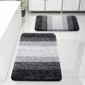 Arotive Bathroom Rugs Sets 2 Piece, Shaggy Soft and Absorbent Microfiber Bath Rugs, Non-Slip, Machine Washable Dry Bath Mats for Bathroom (30"x20"+24"x16", Blue)