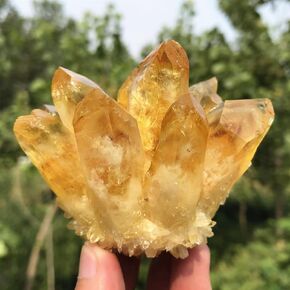Citrine Quartz Cluster Reiki Healing Irregular Shape & Size Natural Crystal Point Mineral Crystal Specimen Home Decor (200~300g)