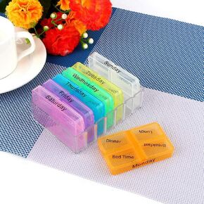 Weekly Pill Dispenser,7 Days Am Pm Storage Container Tablet Sorter Medicine Case Organizer for Vitamins, Cod Liver Oil, Supplements