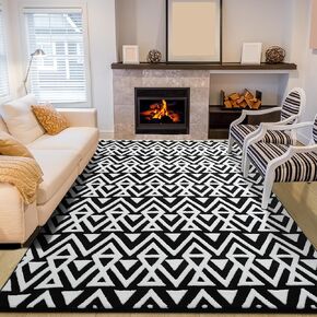 Unirea Geometric Shag Area Rugs for Bedroom Living Room, 3x5 Feet Machine Washable Small Rug Memory Foam Fluffy Carpet for Kids Room Dorm Nursery Bedside Play Mat Accent Home Decor, Grey