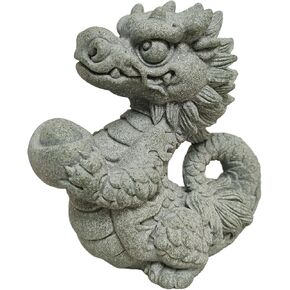4.3 inch Dragon Statue Decoration,Dragon Garden Decoration,Chinese Dragon Fish Tank Decoration,Office Bookshelf Desk Centerpiece Creative Decoration,Simple Decoration,Good Luck Gift