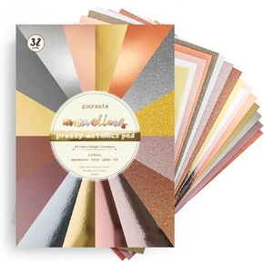 A4 Metallic Thick Cardstock, 32 Sheets 250 gsm Card stock Paper for Card making Scrapbook,School Projects, Shiny Metallic Cardstock Assortment Glitter, Mirror, Foil, Pearlescent