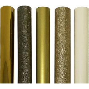 Metallic Heat Transfer Vinyl,SHOYISI Gold Foil Iron on Vinyl 11 Pack 12"x 10" PU HTV for Shirts DIY(Metal Color)