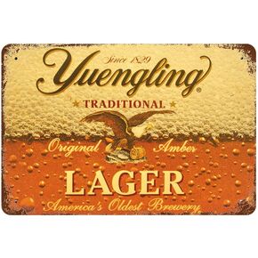 mopz Beer Metal Tin Signs Yuengling Vintage Tin Sign Home Bar Coffee Bathroom Garage Kitchen Club Dining Bar Wall Decoration 12x16 Inches
