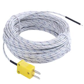 10 Meters 33ft K Type Mini-Connector Thermocouple Temperature Probe Sensor Temperature Sensing Line K Type Thermocouple Wire Measure Range -50C to +180C Celsius