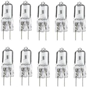 10x G6.35 120V 35W/50W Halogen Light Bulb Clear Dimmable T4 Q35//CL/GY6.35 JCD 35/50 Watt 120 Volt Electric Wax Melter Plug Oil Warmer Aroma Tart Counter Kitchen Bathroom Mirror Fixture (35, Watts)