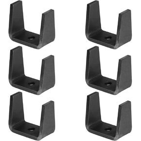 6 Pcs U Shaped Weld On Brackets, Accept 1/2" Bolt, 8mm Thickness, Plain Finish