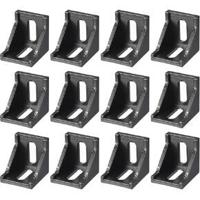 uxcell 12Pcs Inside Corner Bracket Gusset, 38x38x35mm 4040 Angle Connectors for 4040 Series Aluminum Extrusion Profile Black