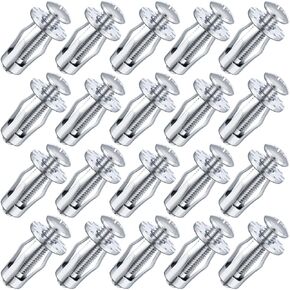 20pcs Expansion Screw Petal Nut, M5 x 25mm Corrosion-Resistant Jack Nuts, Insert Nuts Metal Petal Nuts for Hollow Wall Iron Plastic Polywood Pressboard Hardboard- Silver