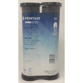 Omnifilter Standard T01 Omni TO1 Whole House Replacement Under Sink Water Filter Carbon Wrapped Cartridge (2-Pack) Chlorine Taste Odor Sediment TO1 T01 (Twin Pack) Water Filter Newest Model
