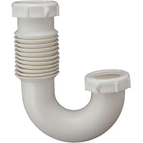 Plumb Pak PP21250 Flex 'N Fix J Bend، مدخل 1-1/2 بوصة أو 1-1/4 بوصة، أبيض
