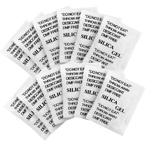 Silica Gel Packs 100 Packets Food Grade Silica Gel Desiccant Efficient Humidity Absorbers for Food, Pet Food, Bathroom, Kitchen, Pasta, Coffee, Tea, Clothes, Shoes