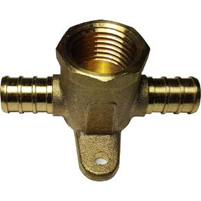 10 Pieces 1/2" Pex x 1/2" Pex x 1/2" Female Tee, Brass, Crimp Pex B Fittings